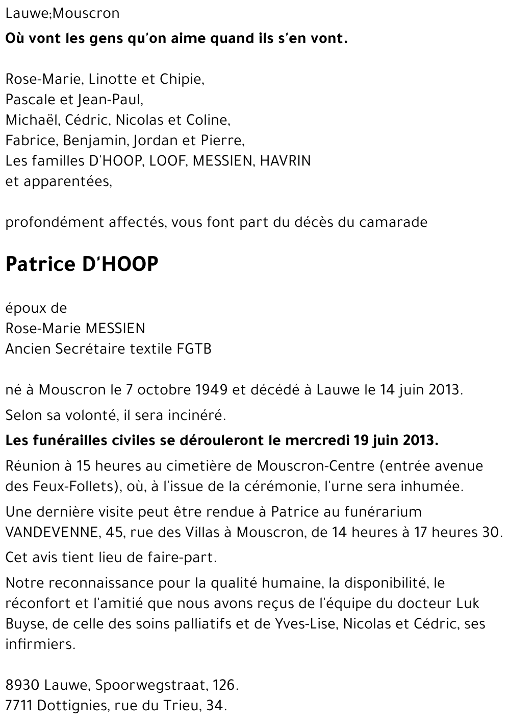 Patrice D'HOOP