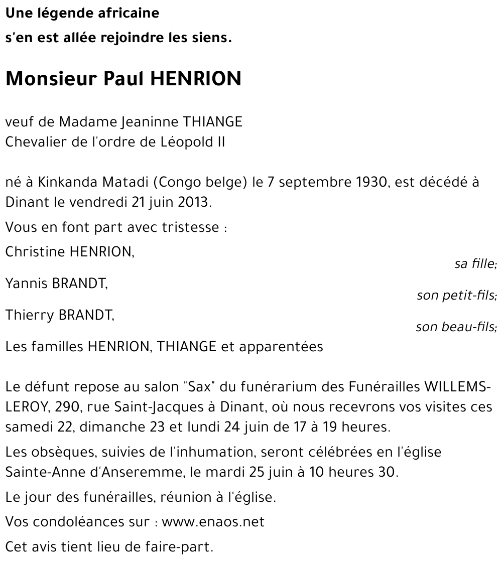 Paul HENRION
