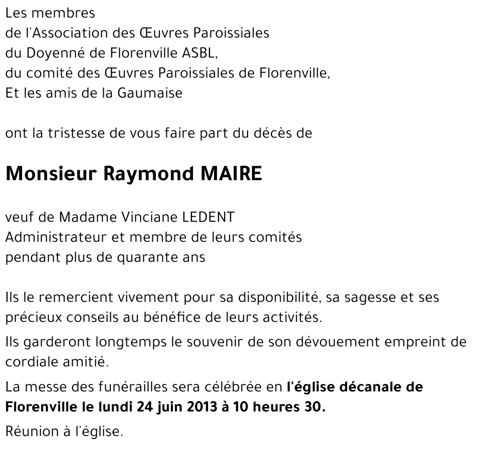 Raymond MAIRE