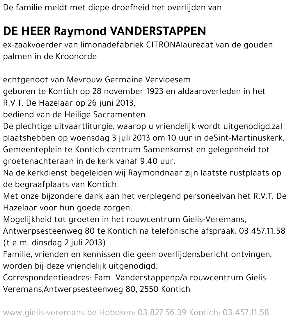 Raymond Vanderstappen