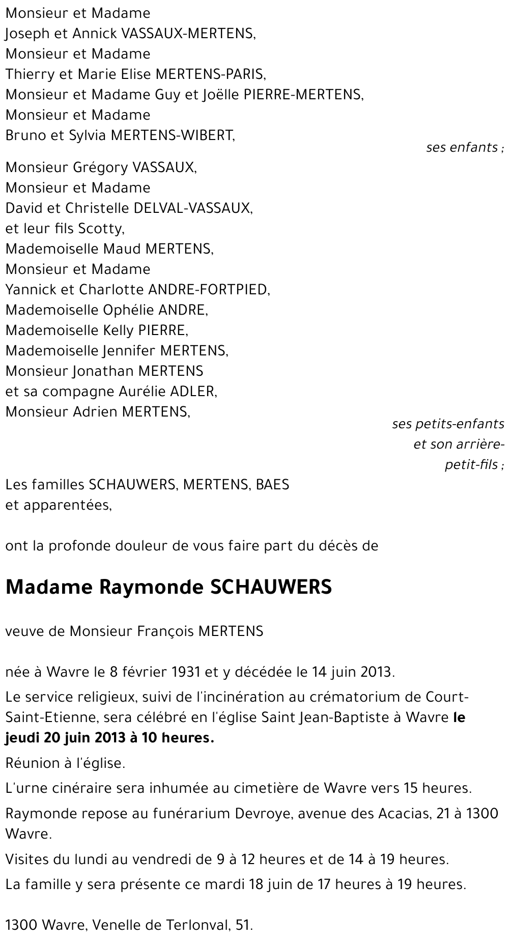 Raymonde SCHAUWERS