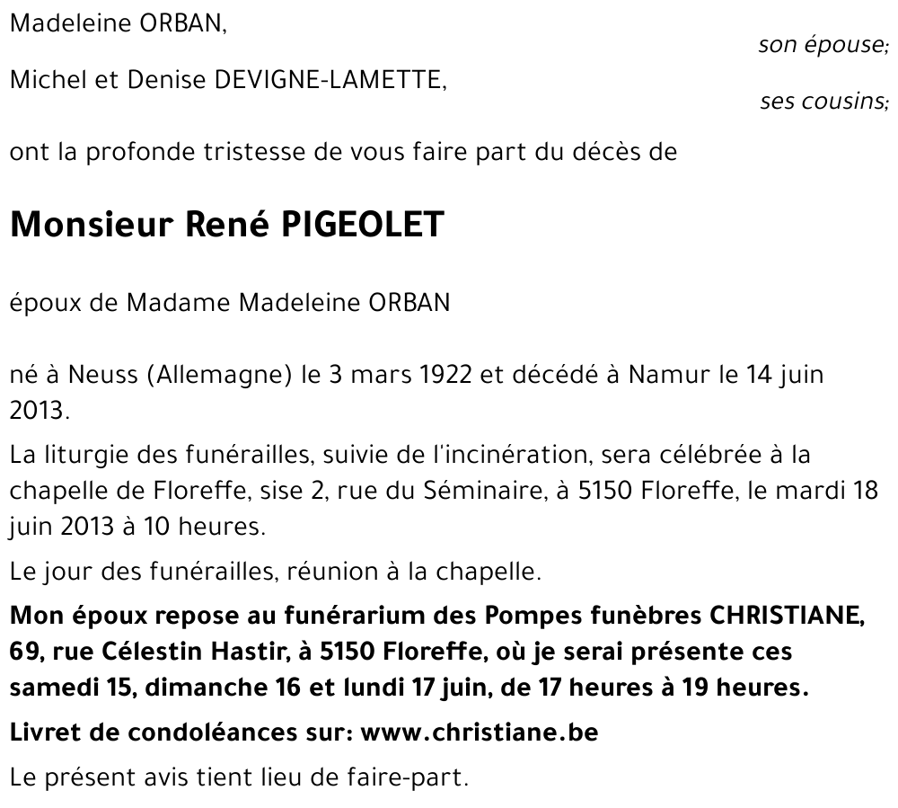 René PIGEOLET