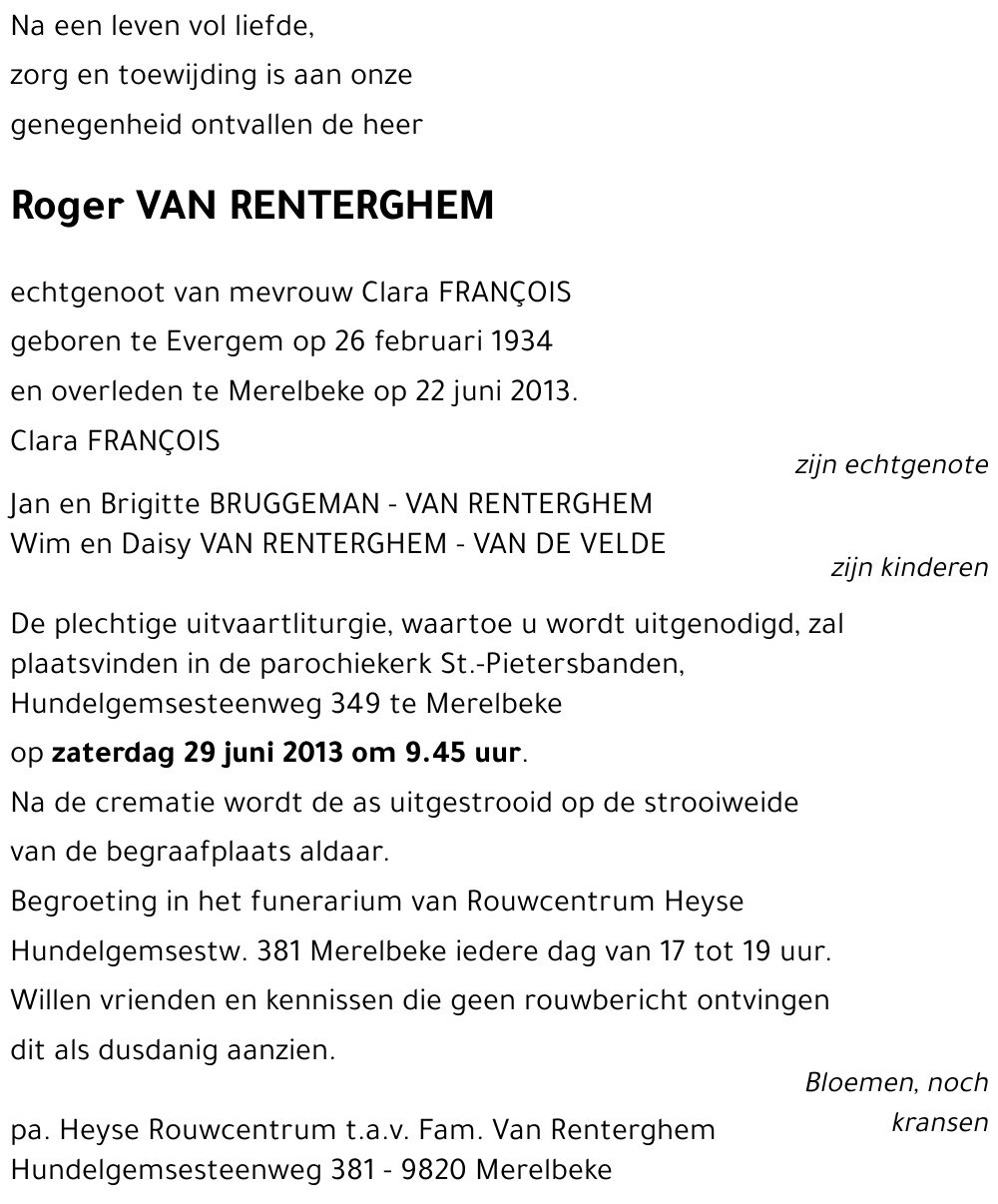 Roger VAN RENTERGHEM