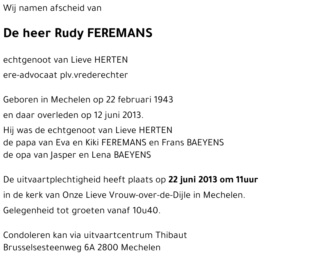 Rudy FEREMANS