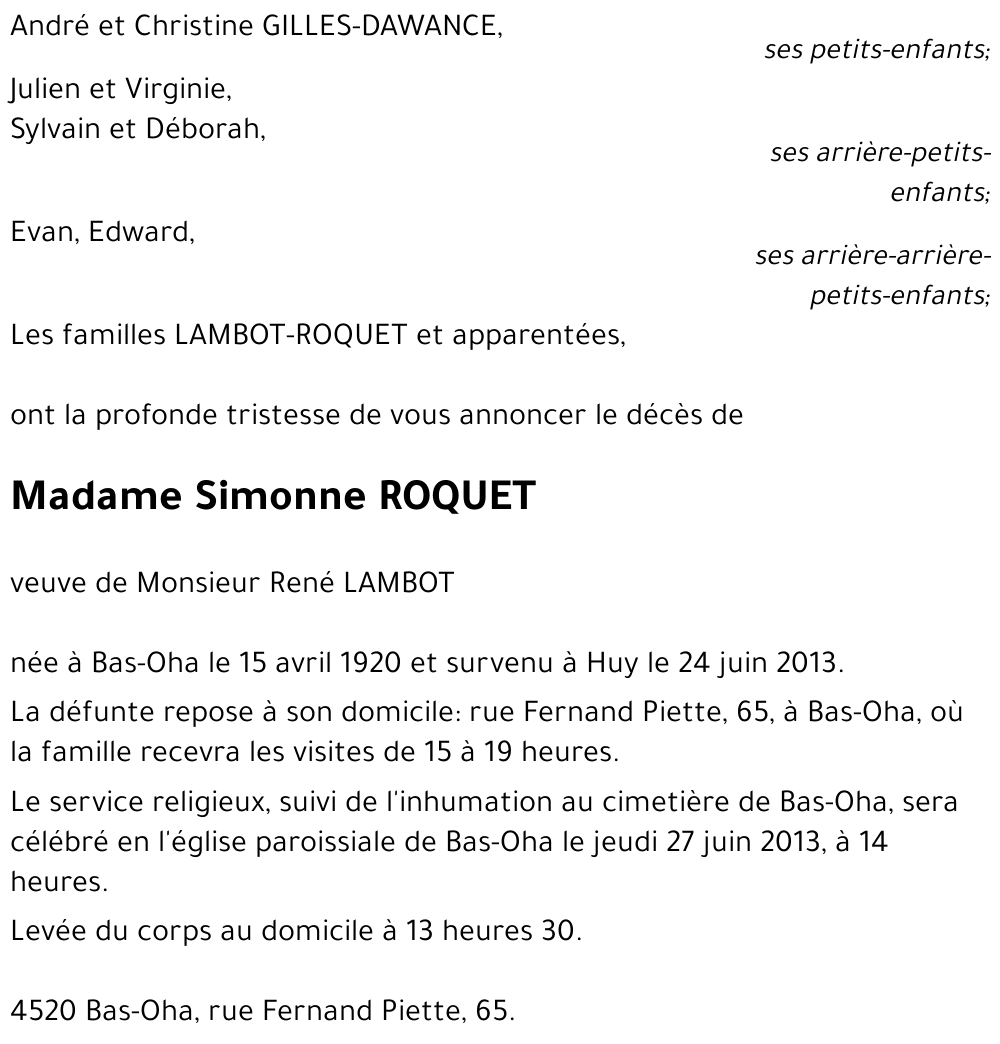 Simonne ROQUET