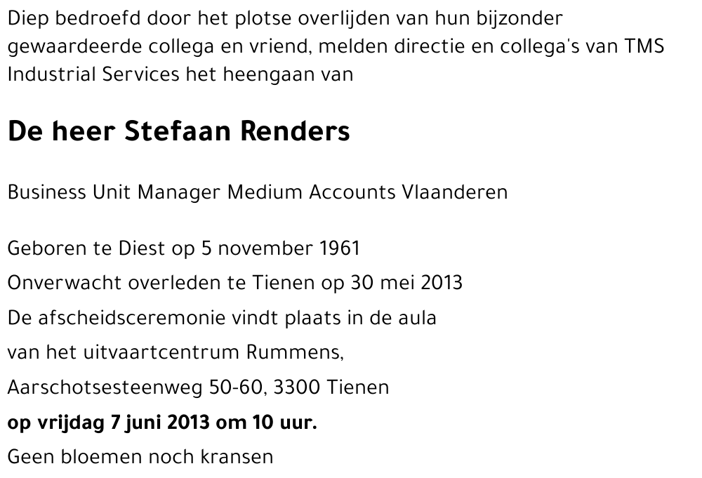 Stefaan RENDERS
