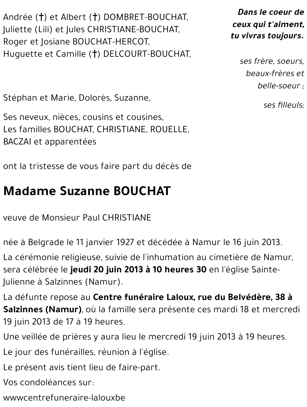 Suzanne BOUCHAT
