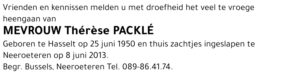 Thérèse PACKLÉ