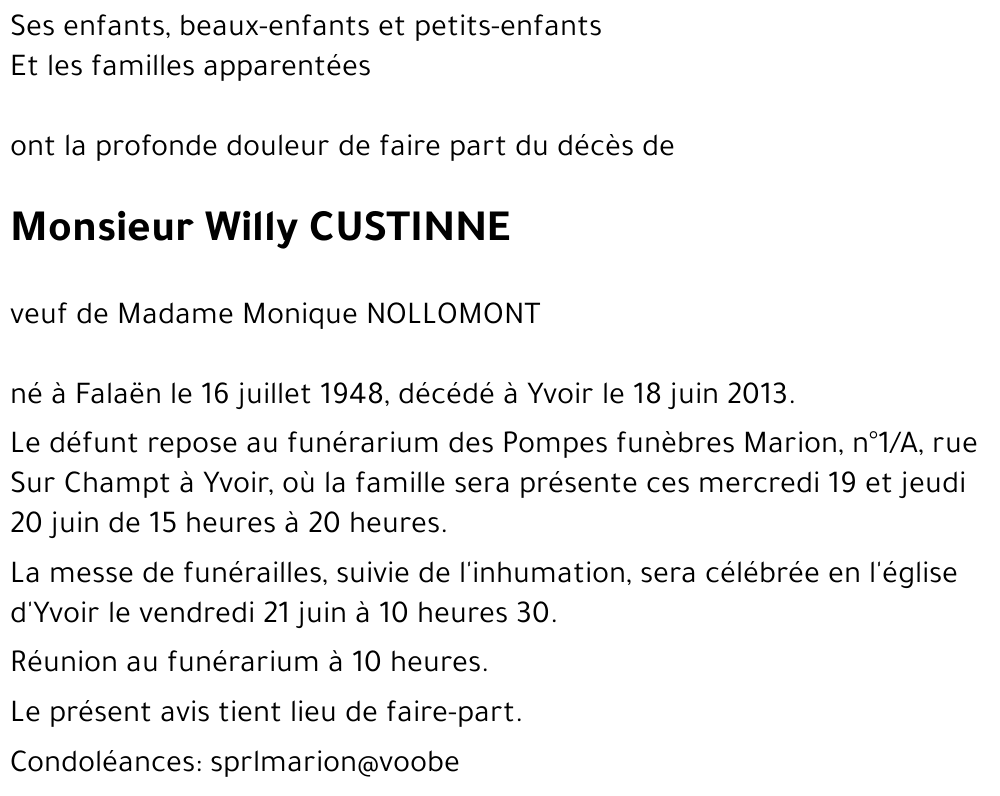 Willy CUSTINNE