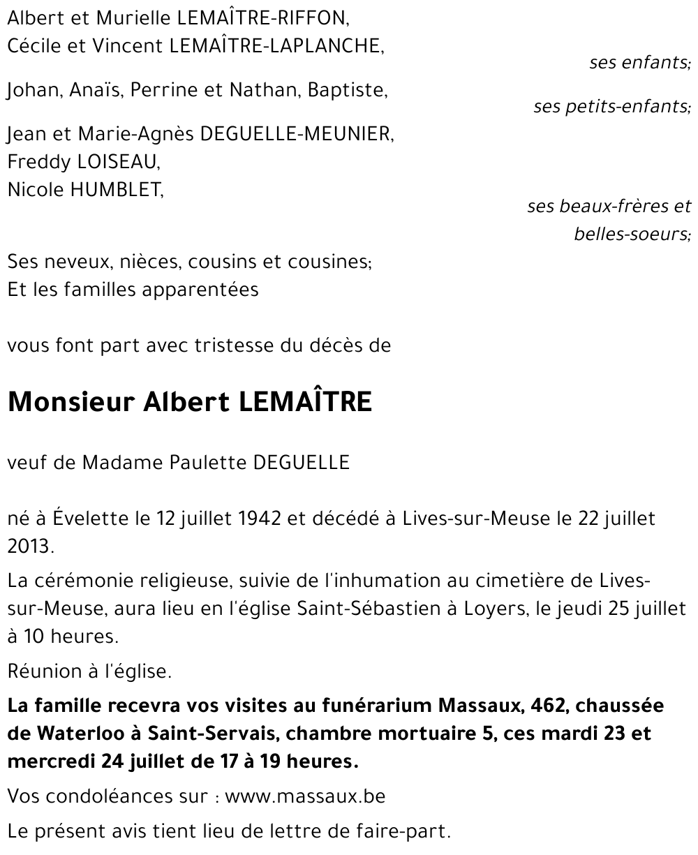 Albert LEMAÎTRE