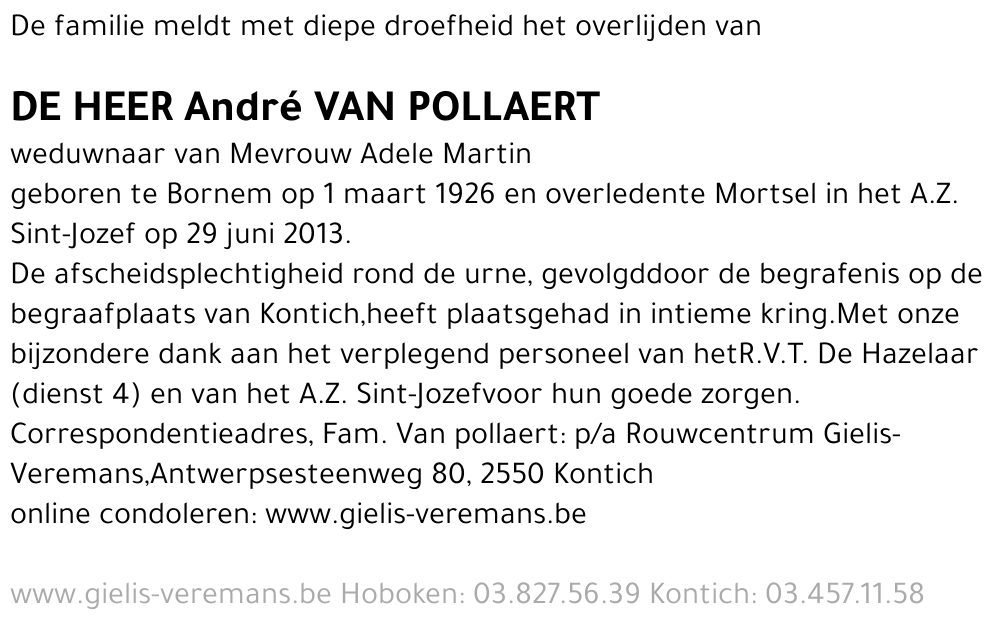 André Van pollaert