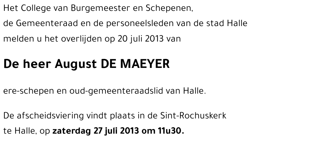 August DE MAEYER
