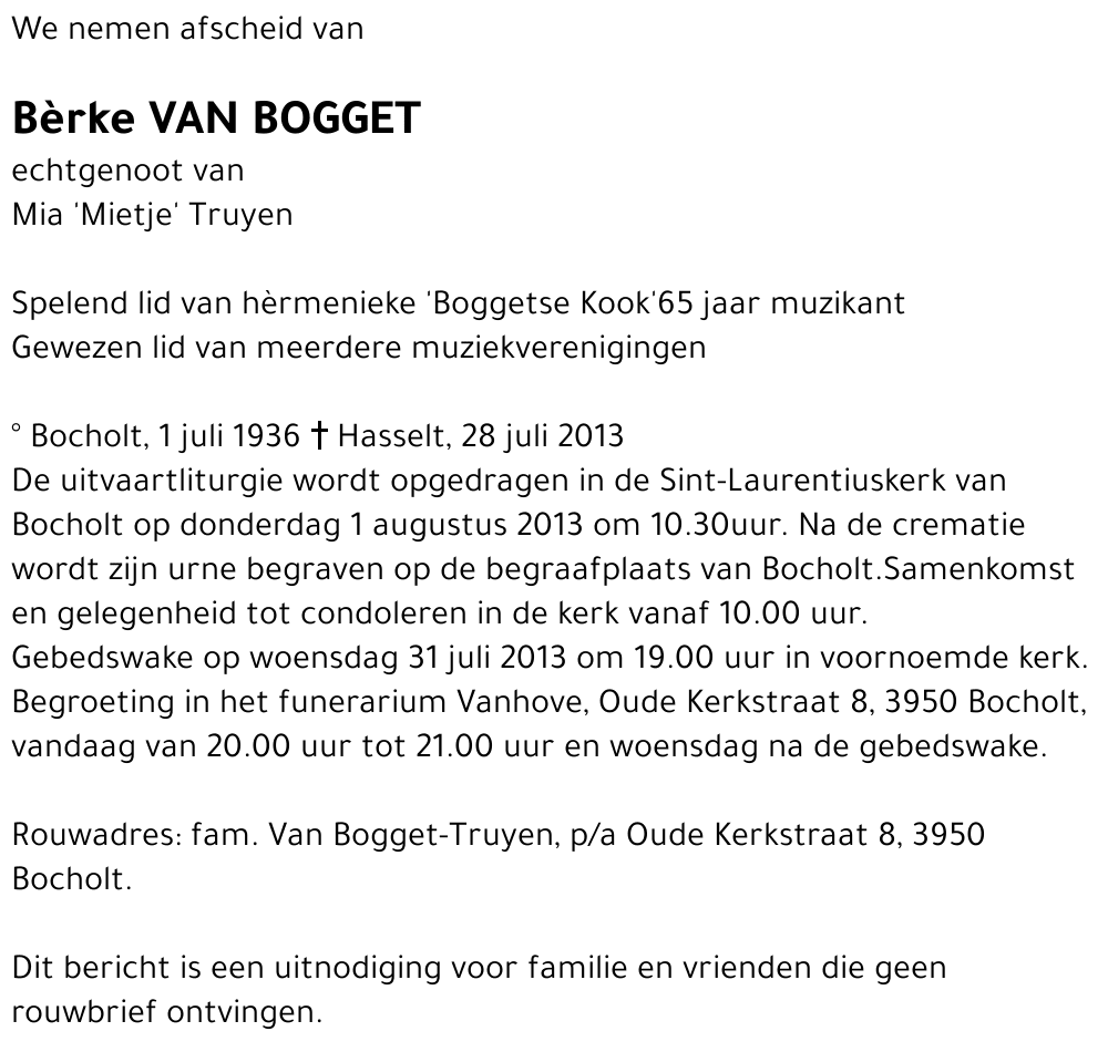 Bèrke Van Bogget