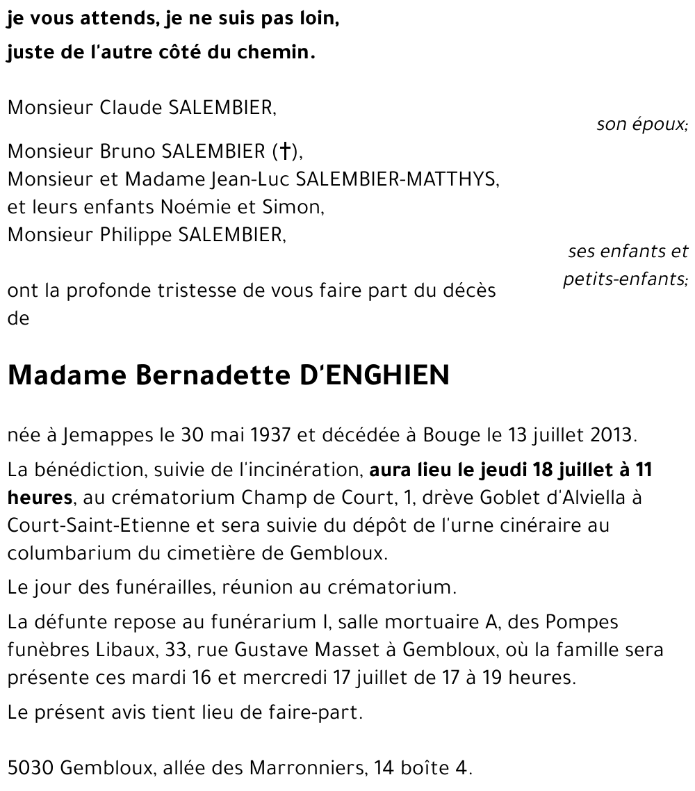 Bernadette D'ENGHIEN