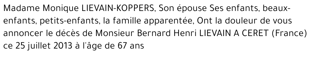 Bernard Henri LIEVAIN