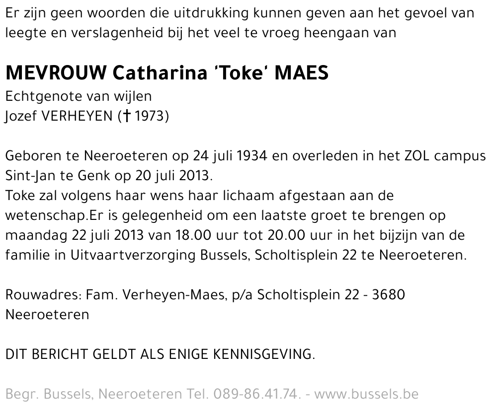 Catharina 'Toke' MAES