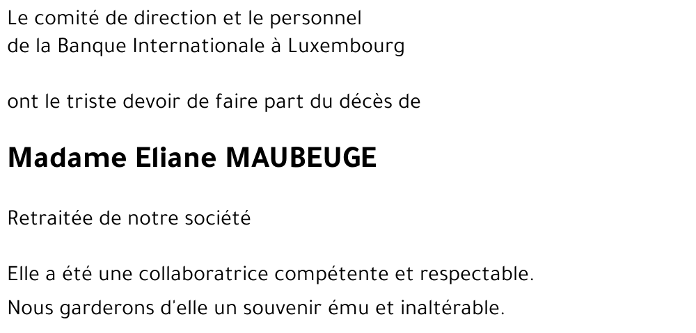 Eliane MAUBEUGE