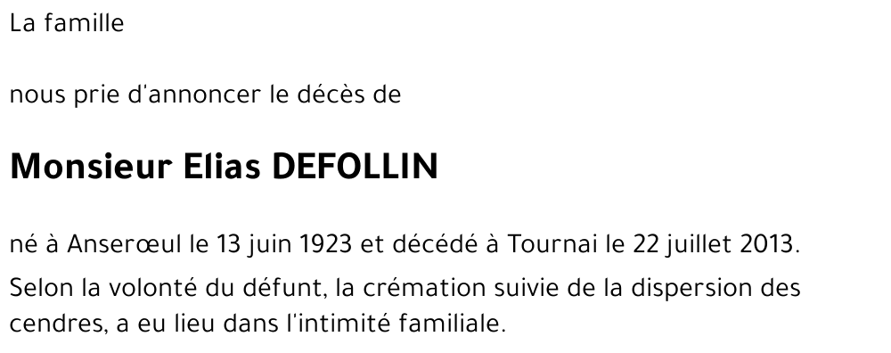 Elias DEFOLLIN