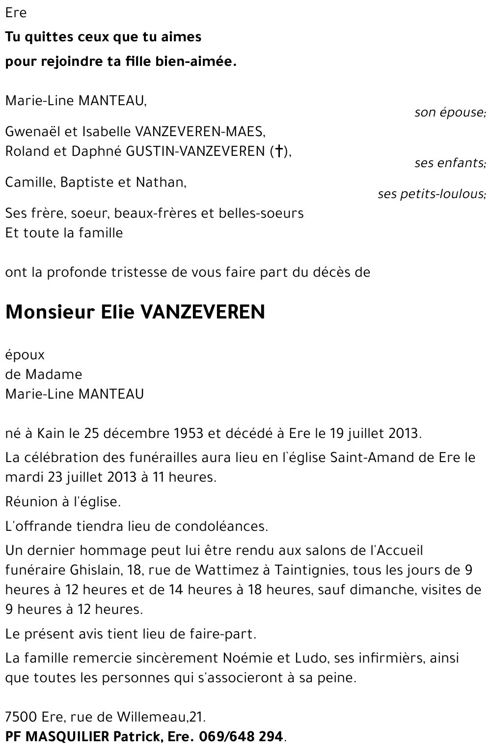 Elie VANZEVEREN