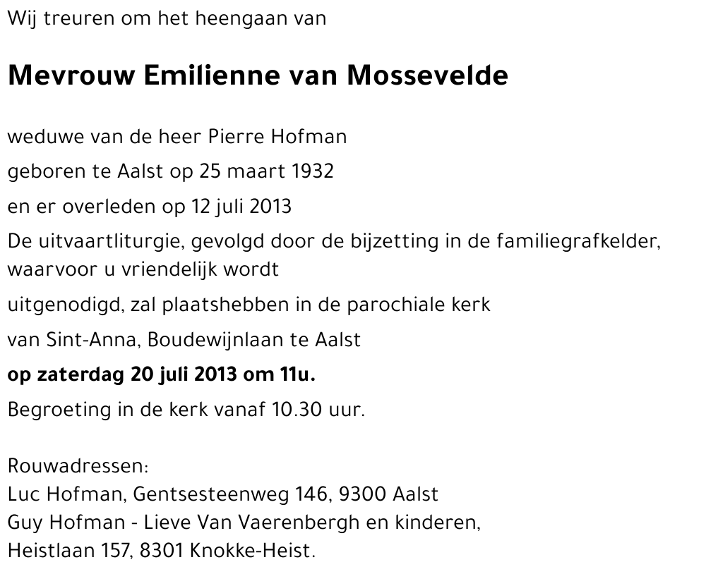 Emilienne van Mossevelde