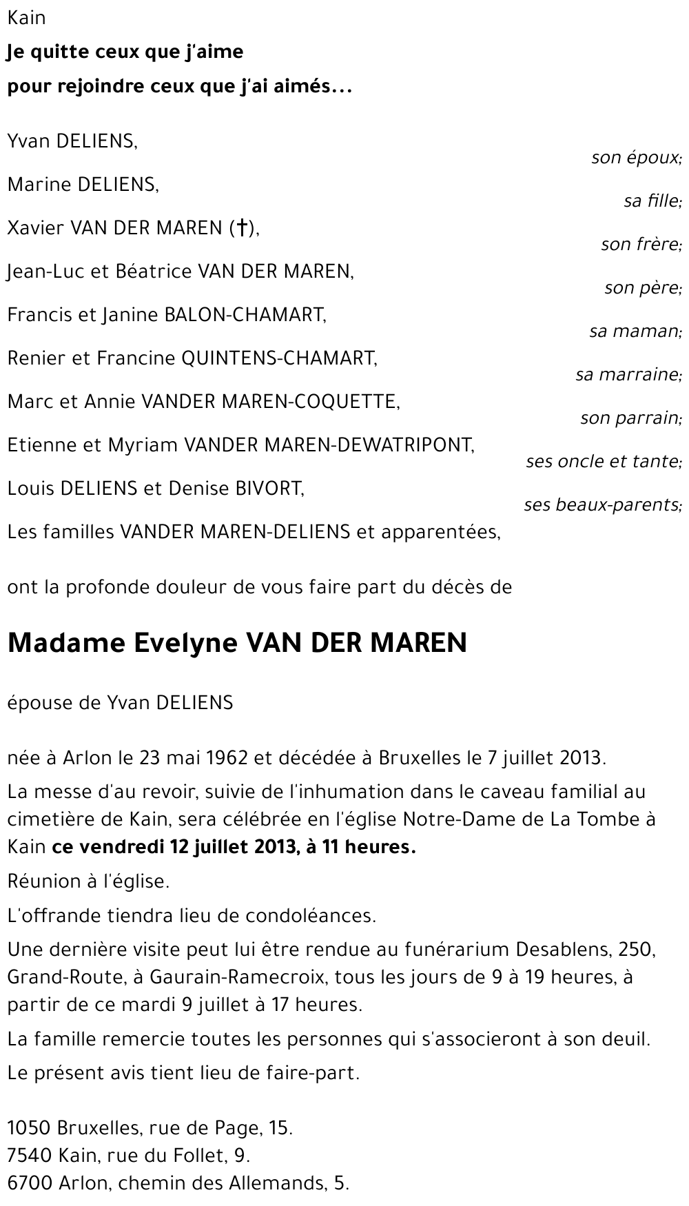 Evelyne VAN DER MAREN