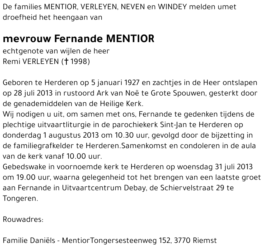 Fernande MENTIOR