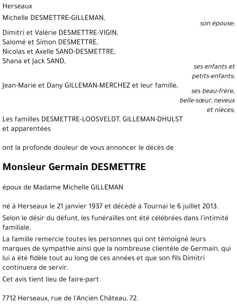 Germain DESMETTRE