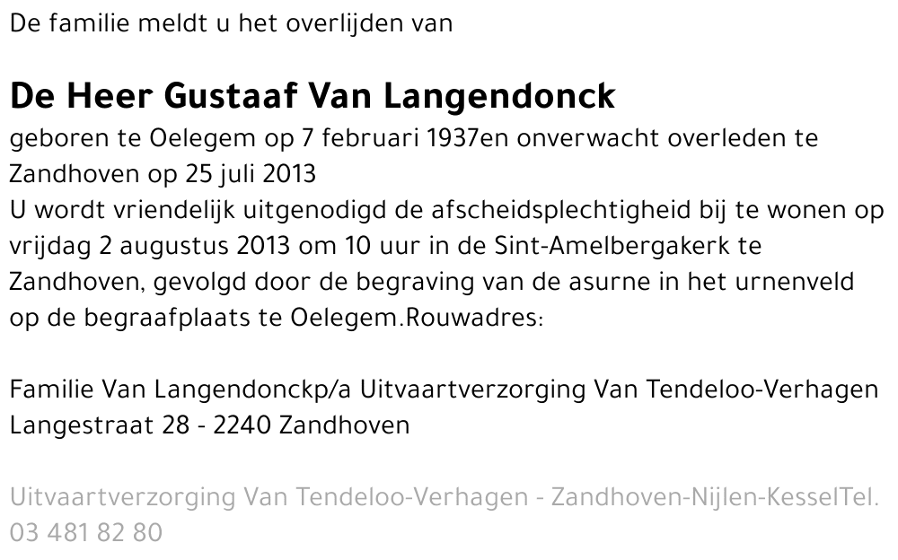 Gustaaf Van Langendonck