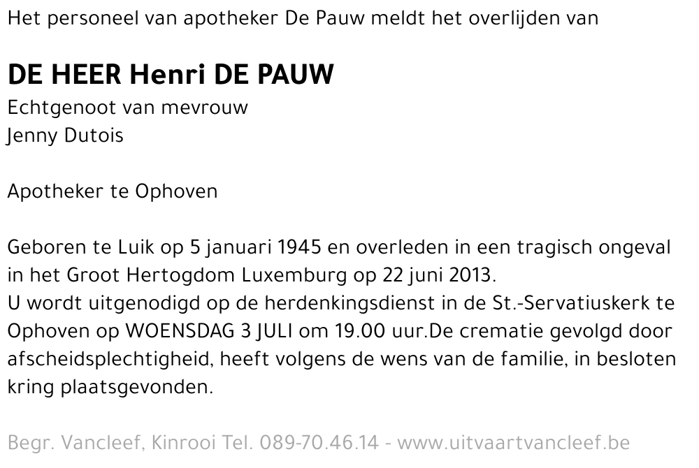 Henri De Pauw