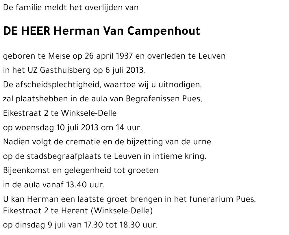 Herman Van Campenhout