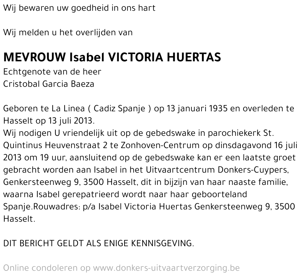 Isabel Victoria Huertas