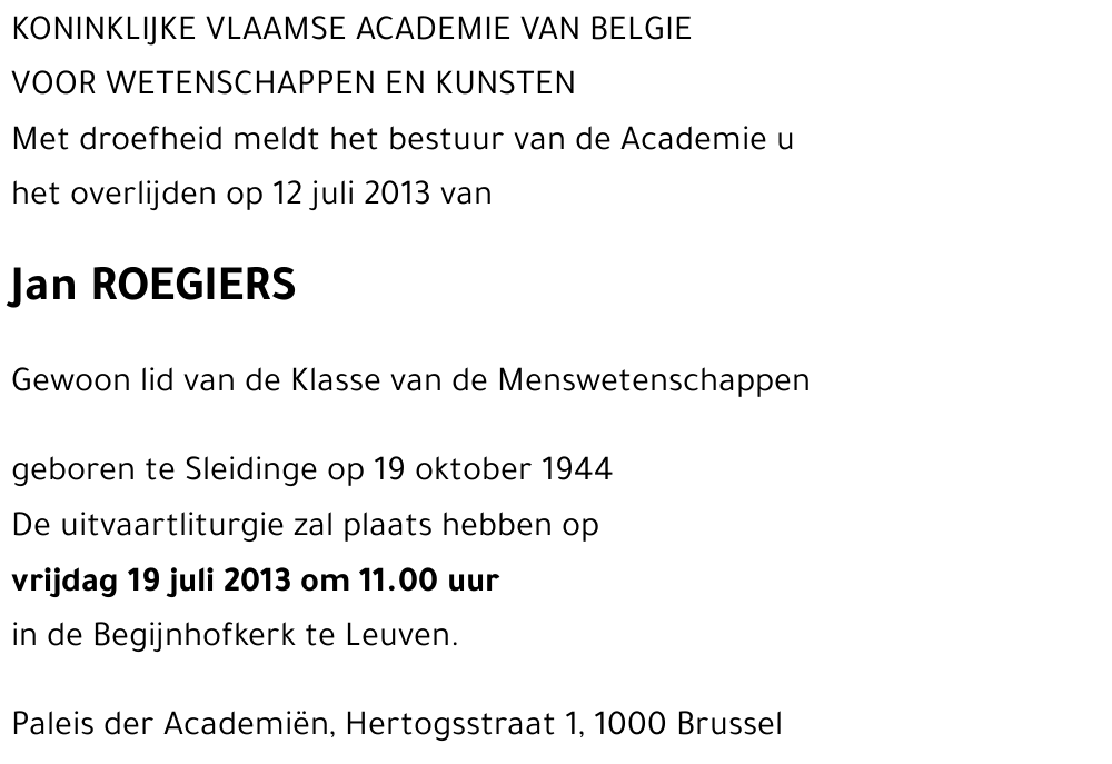 Jan ROEGIERS