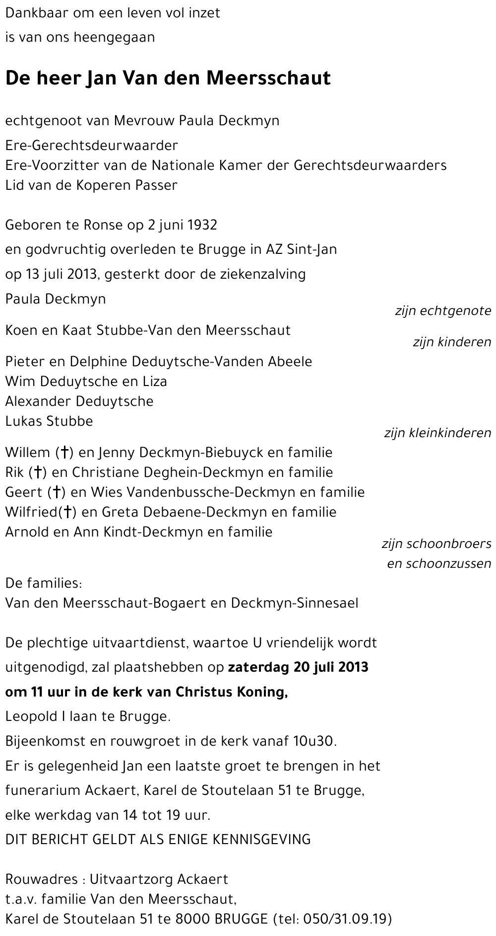 jan Van den Meersschaut