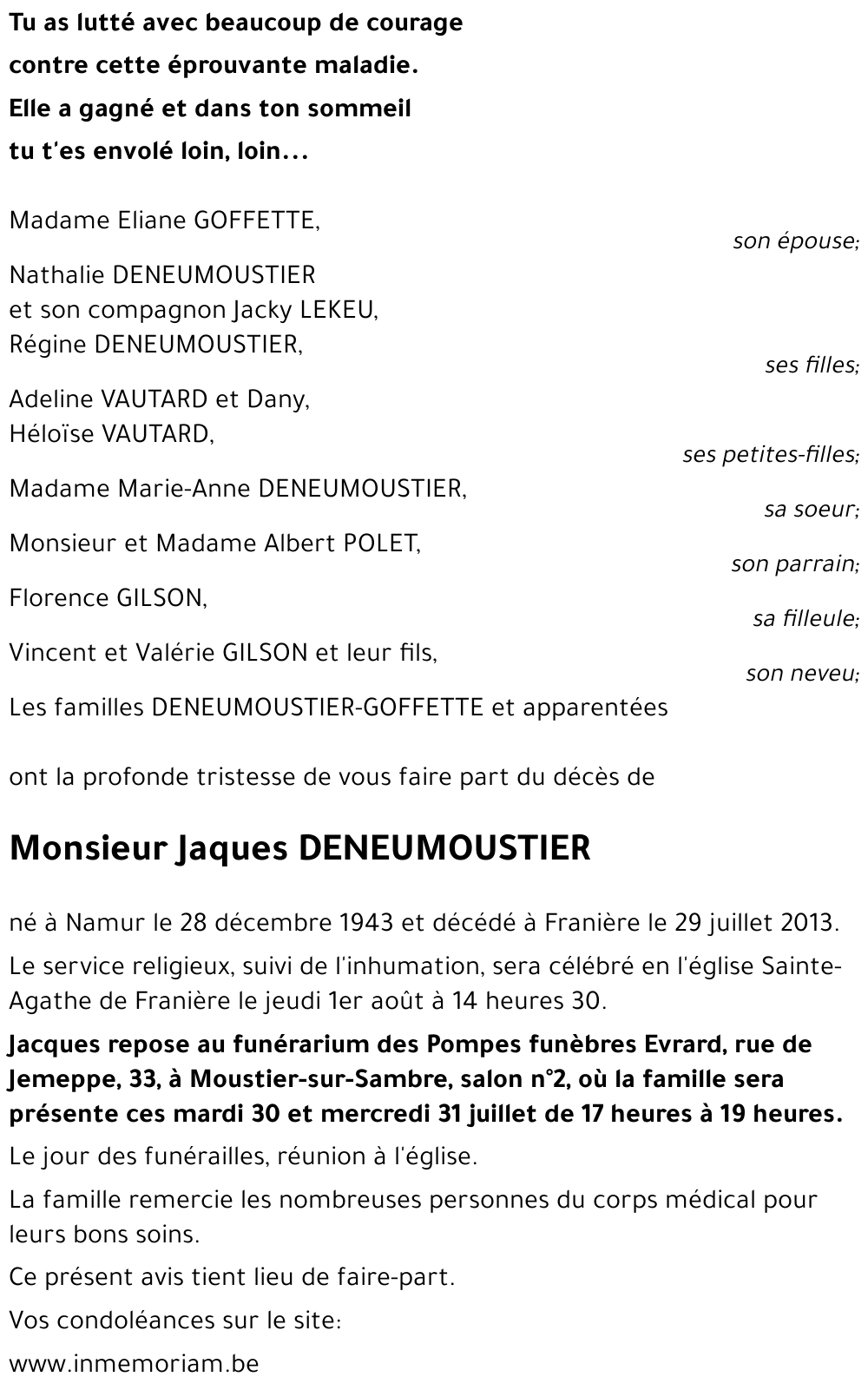 Jaques DENEUMOUSTIER