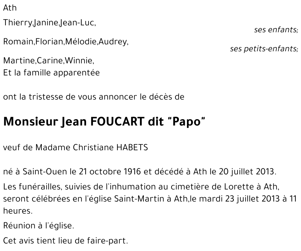 Jean FOUCART