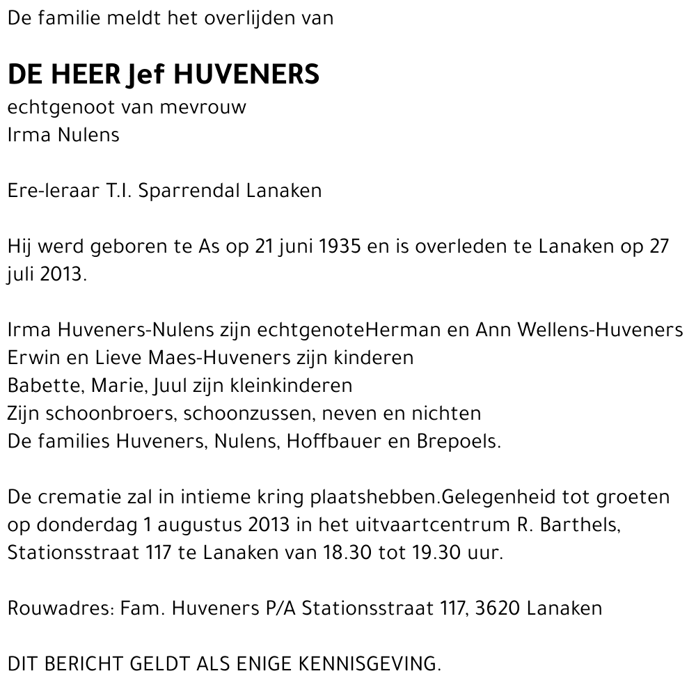 Jef Huveners