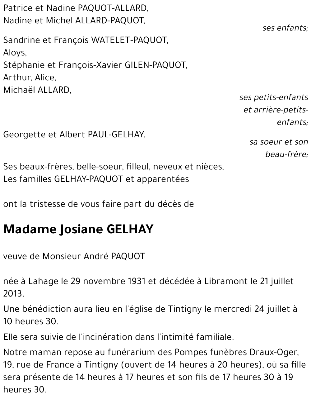 Josiane GELHAY