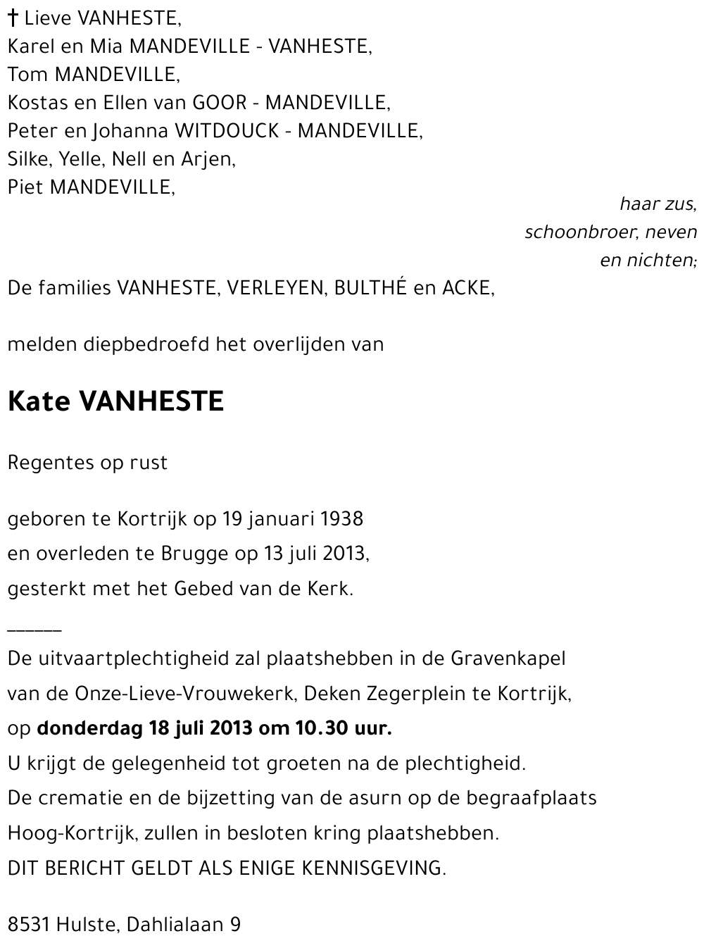 Kate VANHESTE