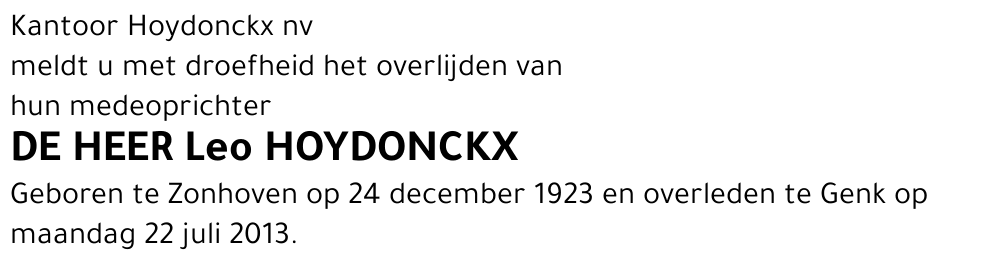 Leo Hoydonckx