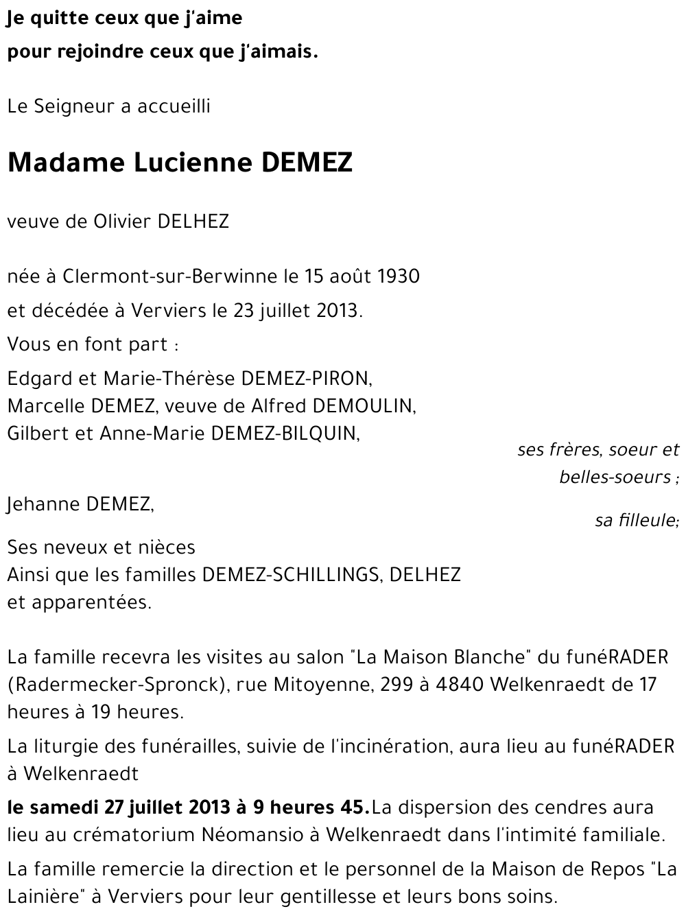 Lucienne DEMEZ