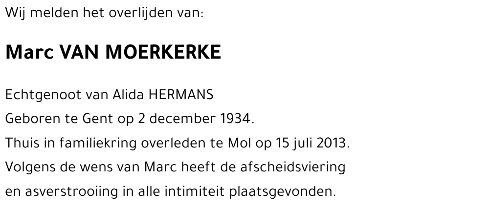 Marc VAN MOERKERKE