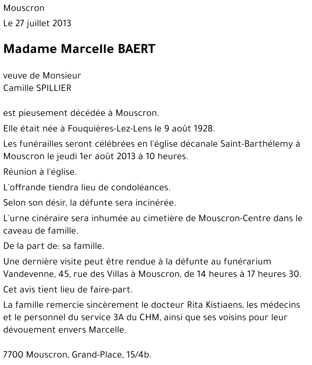 Marcelle BAERT