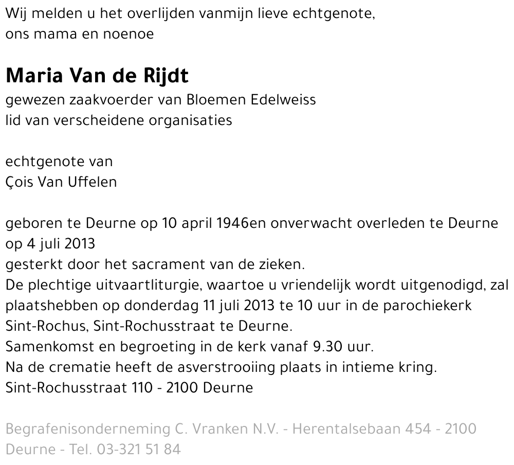 Maria Van de Rydt