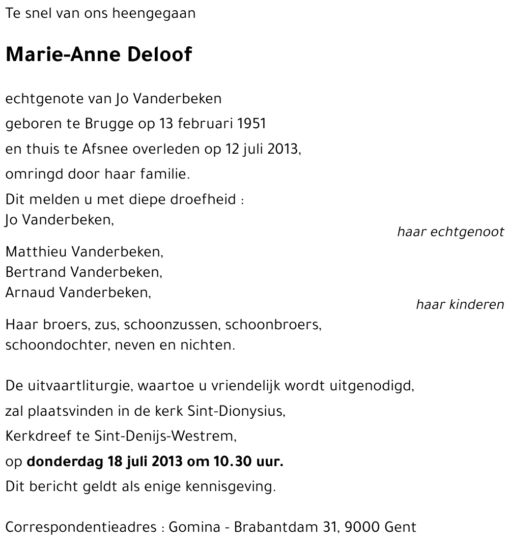 Marie-Anne Deloof