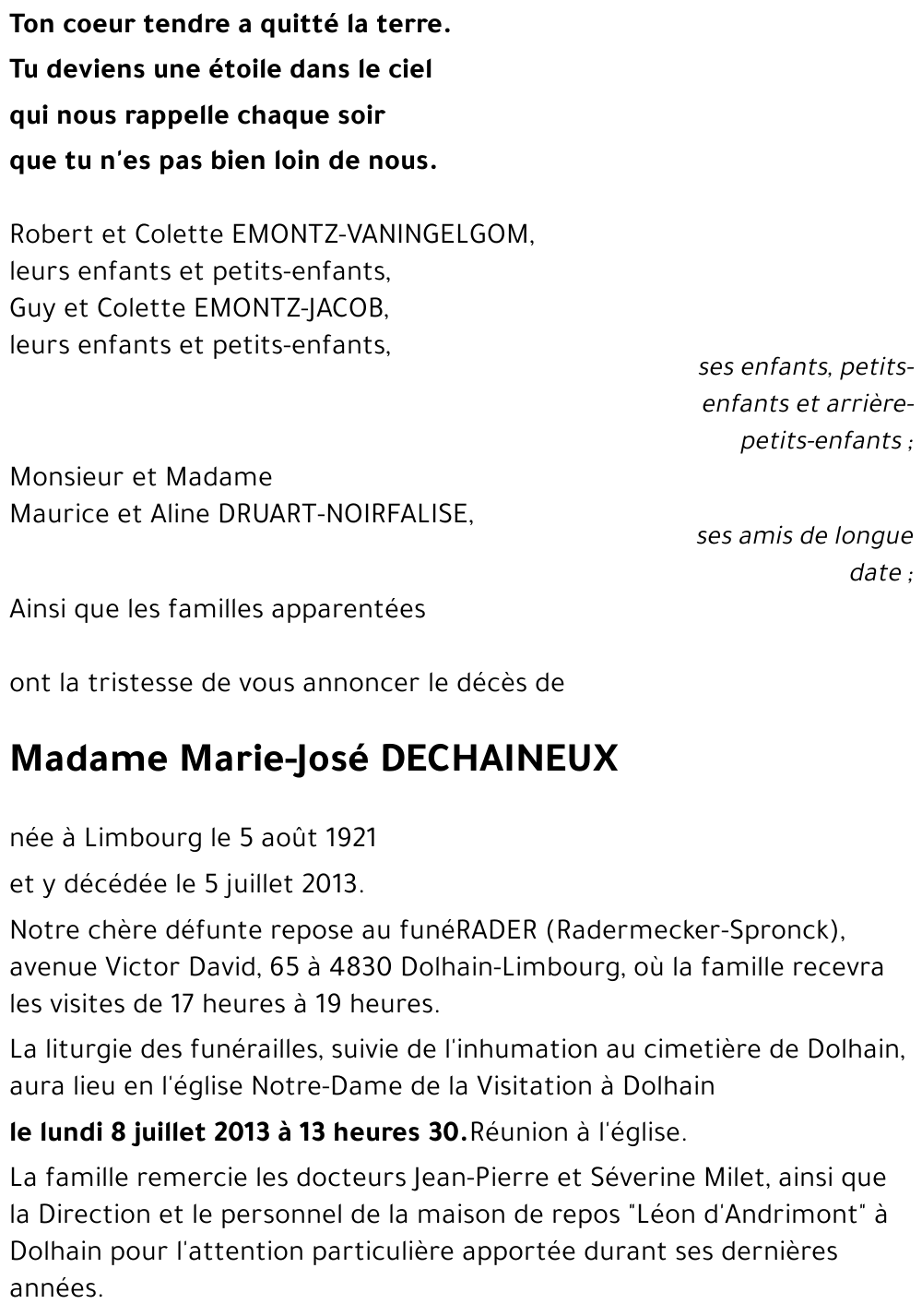 Marie-José DECHAINEUX