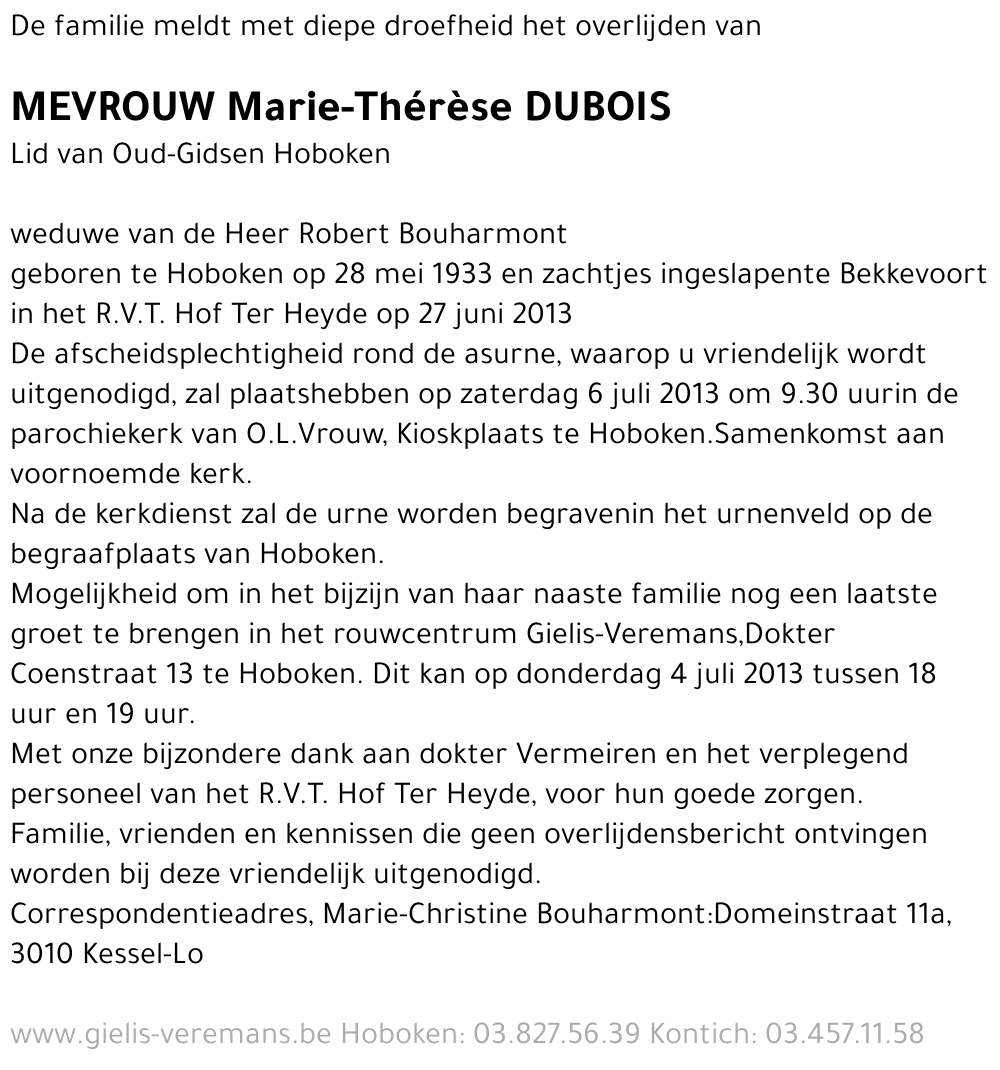 Marie-Thérèse Dubois