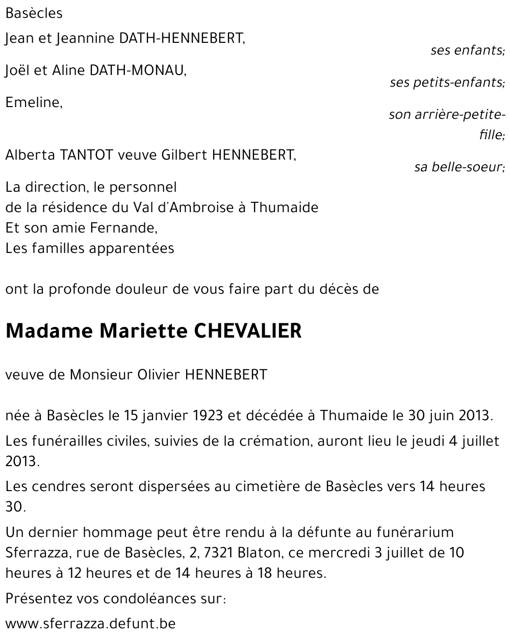 Mariette CHEVALIER