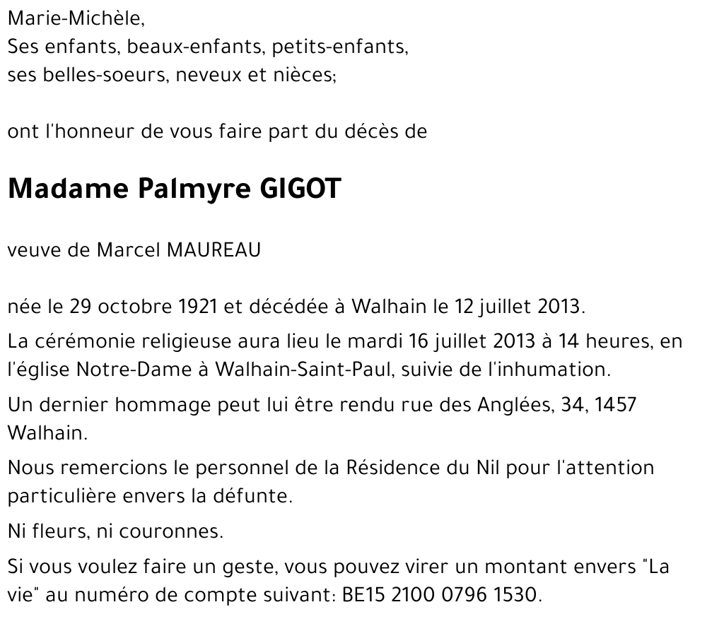 Palmyre GIGOT