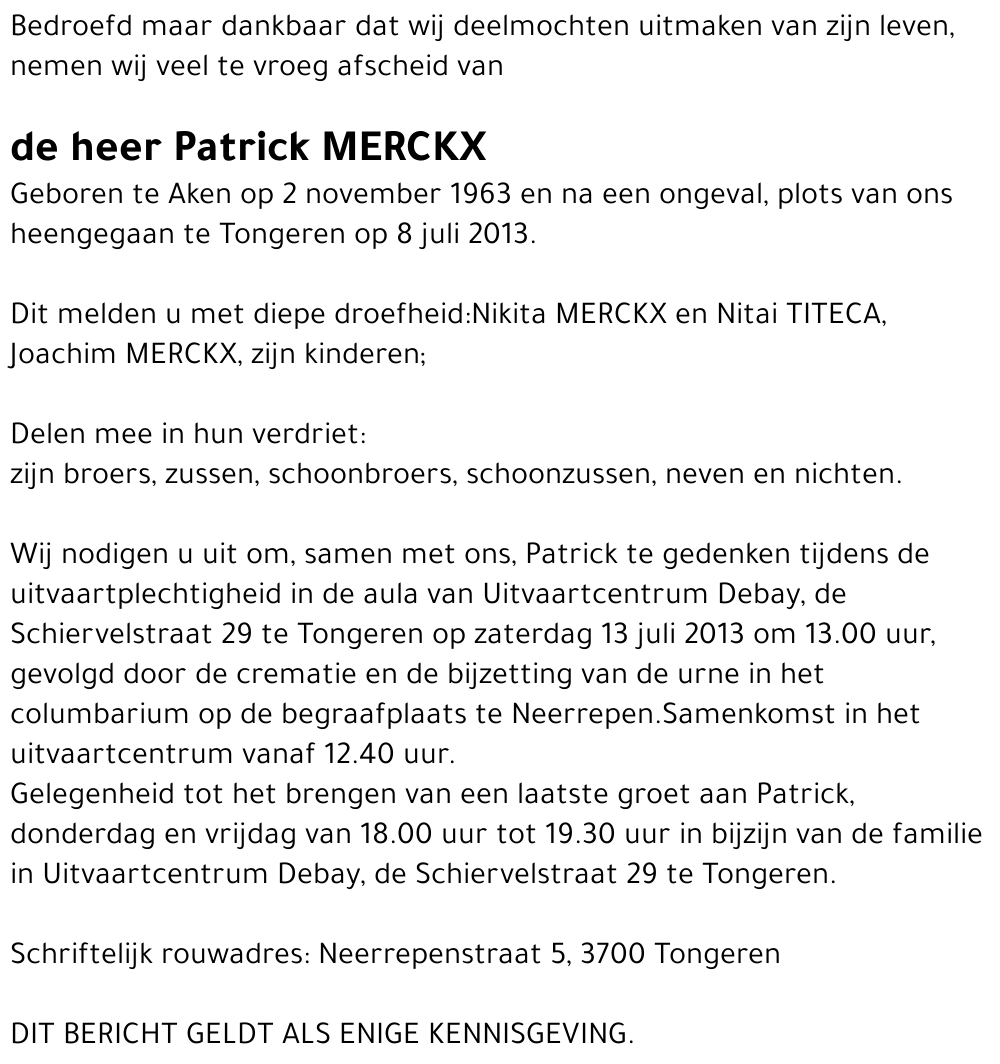 Patrick MERCKX