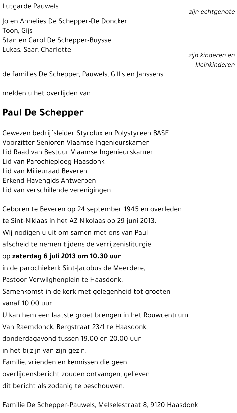 Paul DE SCHEPPER